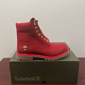 Timberland 6 Inch Premium Waterproof Boots, TB OA42DY F41, Red